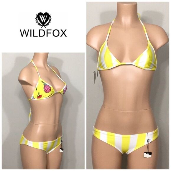 WILDFOX stripe bikini. NWT - Picture 1 of 7